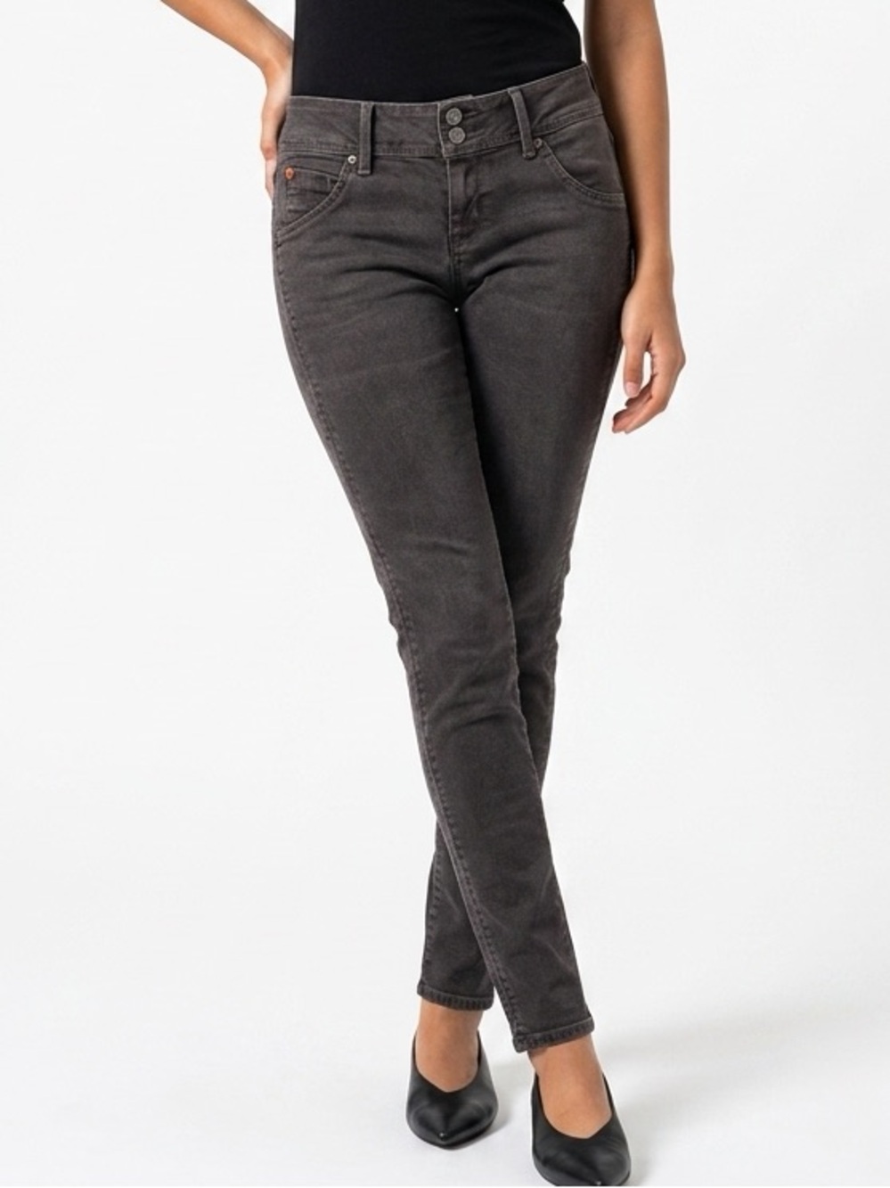 Hudson Collin Skinny Jeans Womens 26 Black Faded Flap Pocket NW422ZAJ‎ Denim